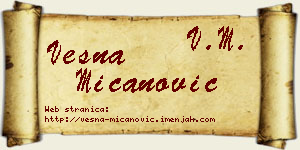 Vesna Mićanović vizit kartica